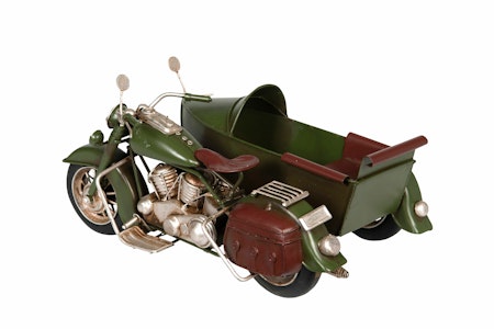 Motorcykel Sidvagn Grön Metall
