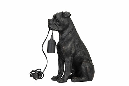 Bordslampa Hund Svart/Brun Poly