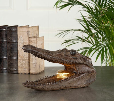 Lampa Krokodil Brun Poly