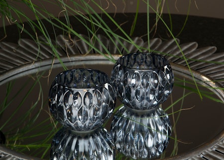 Ljuslykta Glas Blågrå