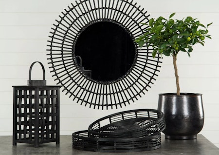 Spegel Moon Bambu Svart