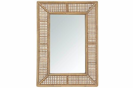 Spegel Rektangel Bambu Natur