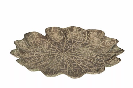 Fågelbad Blad Metall Grön