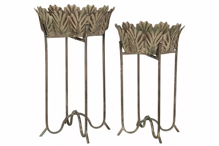 Planteringsbord Blad Metall Grön