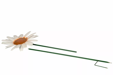 Trädgårdsstick Prästkrage Metall Vit