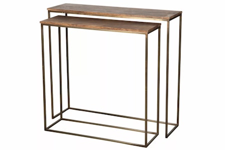 Sidebord Oblong Antik Mässing/Trä