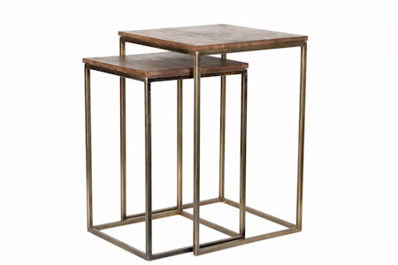 Sidebord Square Antik Mässing/Trä