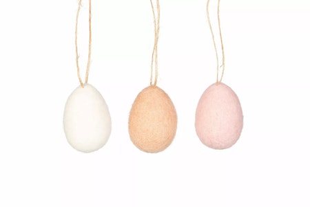 Ägg Ull Vit/Rosa/Aprikos Mix