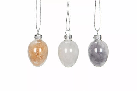 Ägg Glas Fjädrar Mix