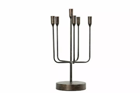 Ljusstake 6 arm Svart