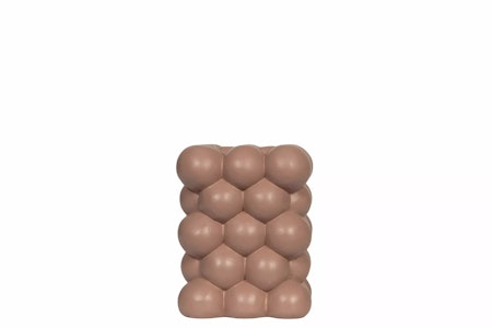 Ljusstake Bubbly Brunrosa Fyrkantig