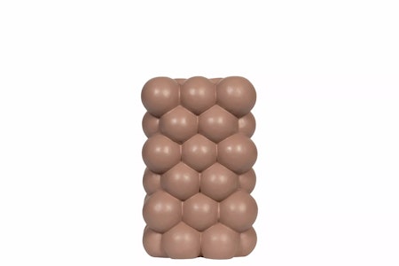 Ljusstake Bubbly Brunrosa Fyrkantig Poly