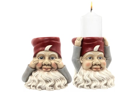 Ljusstake Tomte Blockljus Mix Poly