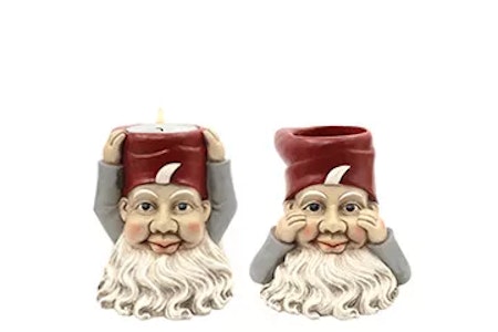 Ljusstake Tomte Värmeljus Mix Poly