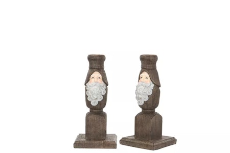 Ljusstake Tomte Natur Poly