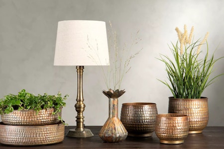Lampfot Antik Mässing Olive