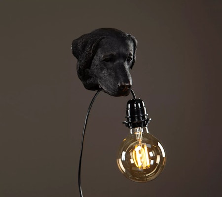Vägglampa Hund Svart/Brun Poly