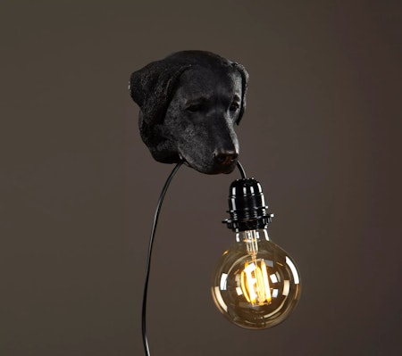 Vägglampa Hund Svart/Brun Poly