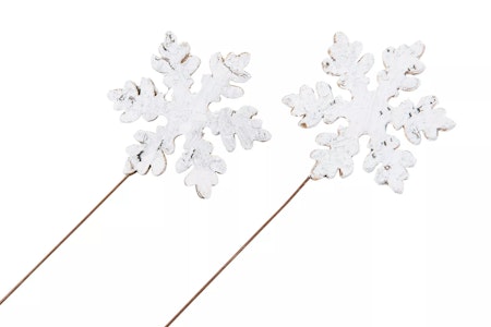 Näver Snöflinga Stick Vit