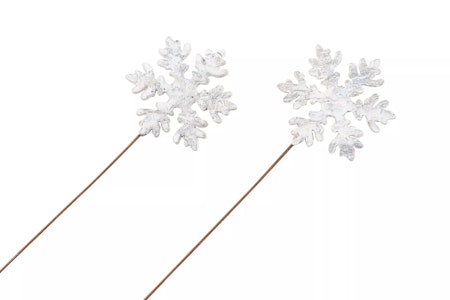 Näver Snöflinga Stick Vit