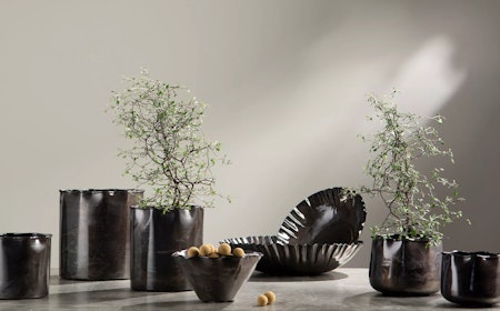 Kruka Rundad Plisse Grey Onyx
