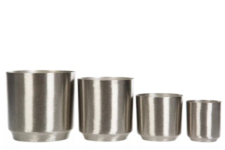 Kruka Stilig Borstad Silver