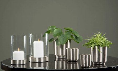 Kruka Stilig Borstad Silver