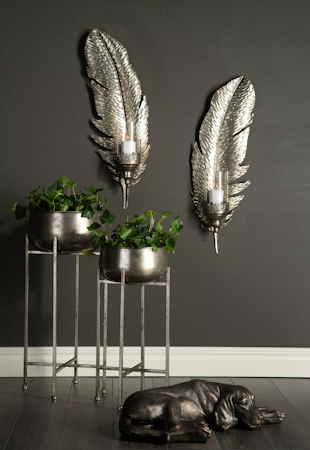 Piedestal Grönska Antik Silver