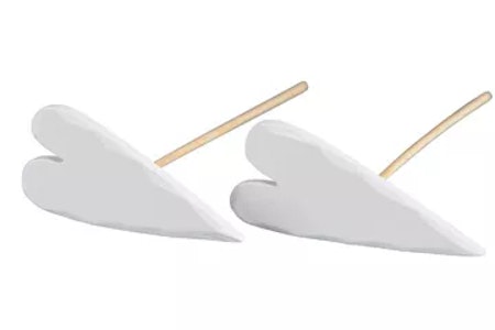 Trähjärta Stick Vit
