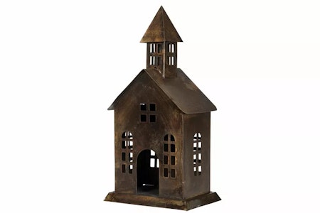 Hus Kyrka Metall Antik Brun