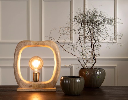 Bordslampa Antik Trä