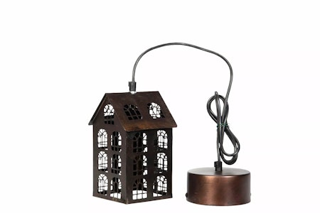 Taklampa Hus Antik Brun