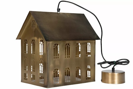 Taklampa Hus Antik Mässing