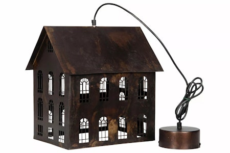 Taklampa Hus Antik Brun