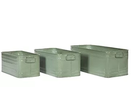 Kruka Kvadrat Emalj Grön