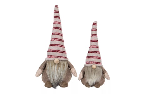 Tomte Stående Mörkröd/Beige Mix