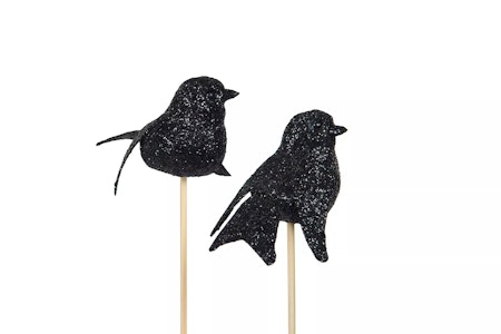 Fågel Stick Glitter Svart