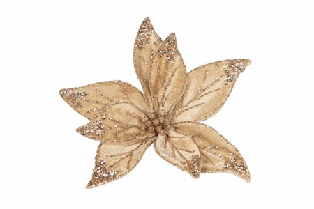Blomma Sammet Guld Clip