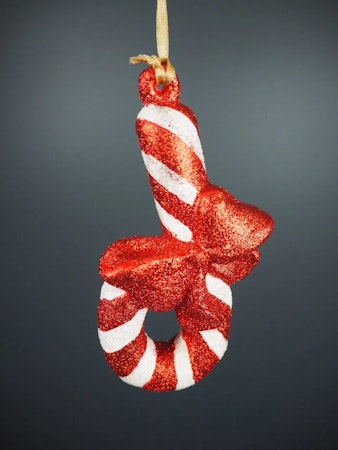 Candy cane red/gold bow