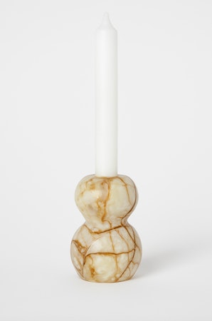 Jasper marble candle holder 2ball