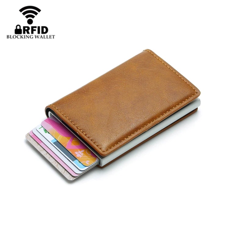 RFID PopUp Plånbok Retro Konstläder (Svart) - EronDrift