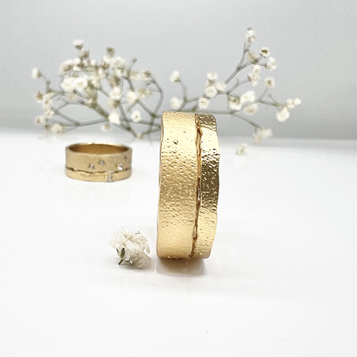 Misty Forest "Earth" Mens Ring - 18K Naturligt Vitguld