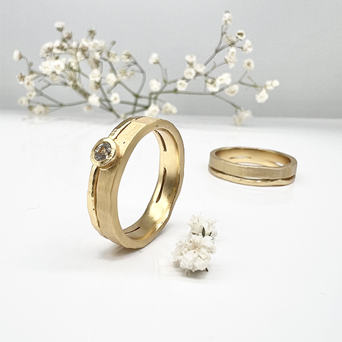Misty Forest "Source" Ring - 18K Naturligt Vitguld