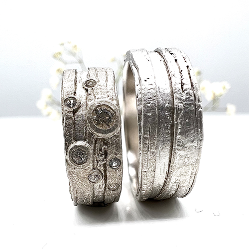 Misty Forest "Lightning" Ring - 18K Vitguld med Rhodium