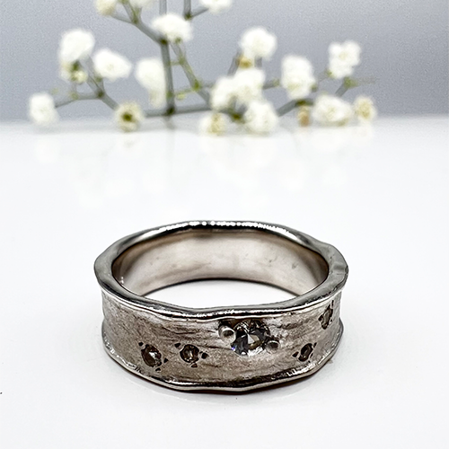 Misty Forest "Cloudy" Ring - 18K Vitguld med Rhodium