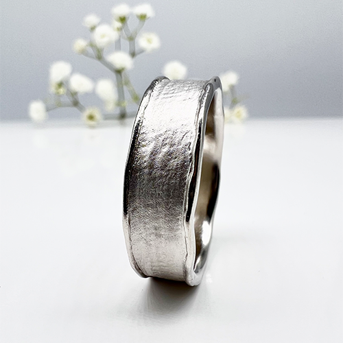 Misty Forest "Sky" Mens Ring - 18K Vitguld med Rhodium