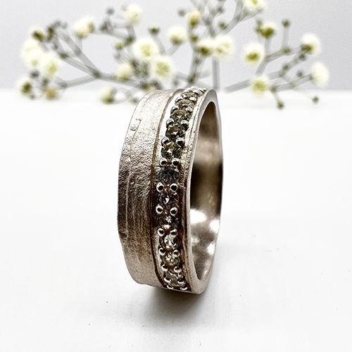 Misty Forest "Crown" Ring - 18K Vitguld med Rhodium