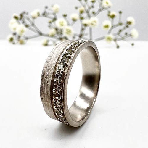 Misty Forest "Crown" Ring - 18K Vitguld med Rhodium