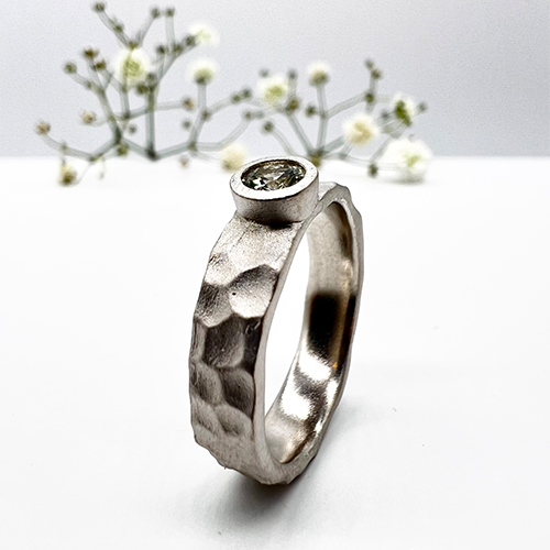 Misty Forest "Valley" Ring - 18K Vitguld med Rhodium