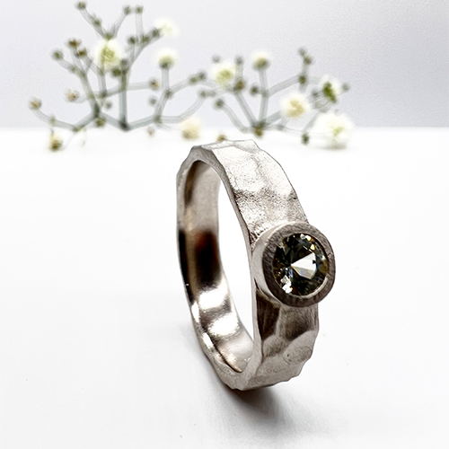 Misty Forest "Valley" Ring - 18K Vitguld med Rhodium